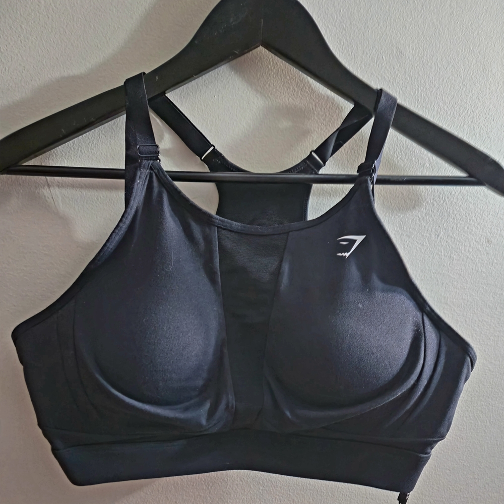 Gymshark Black High-Impact Sports Bra with Racerback